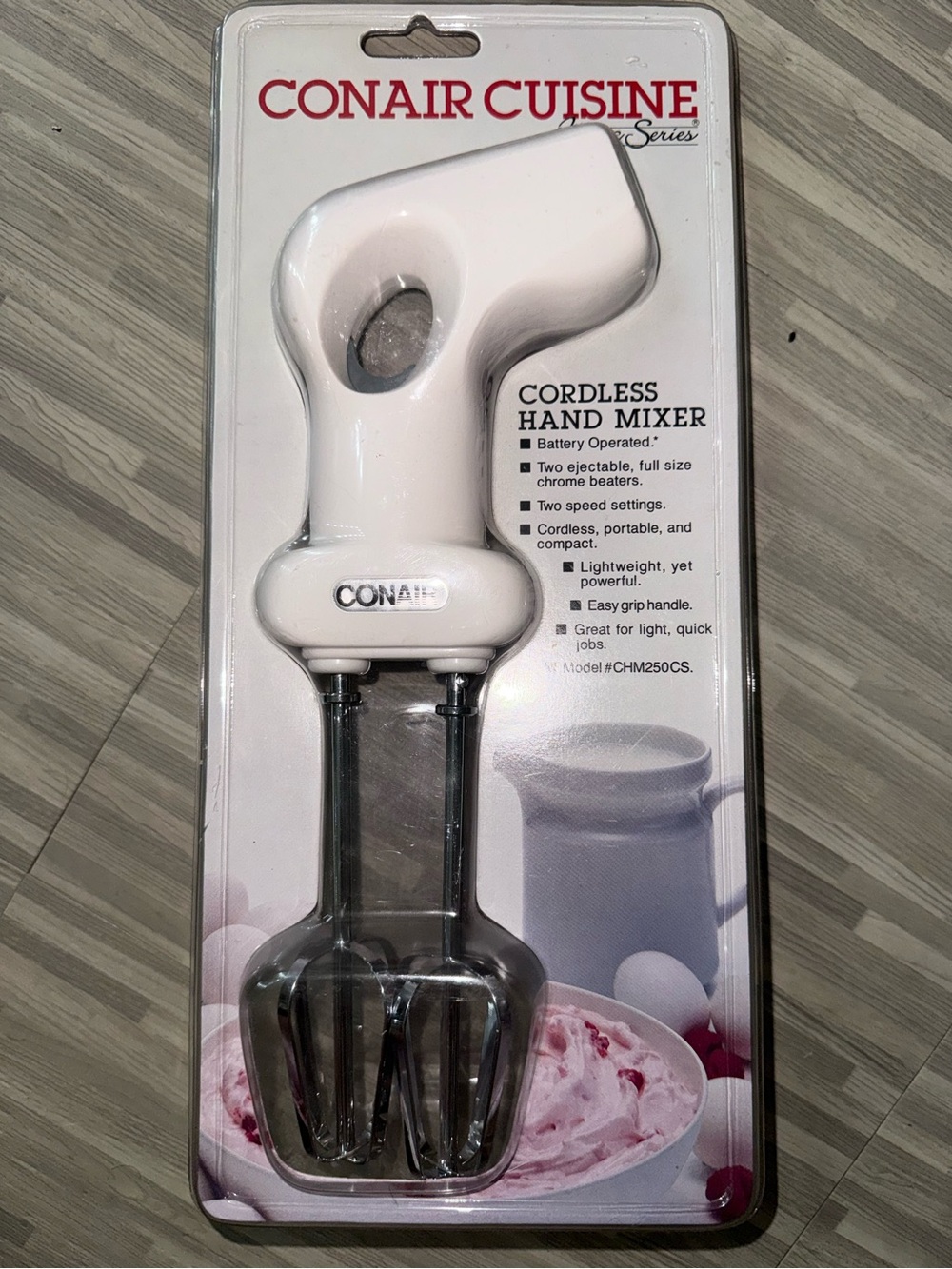 Conair Cuisine White Cordless Hand Mixer - Portable 2-Speed